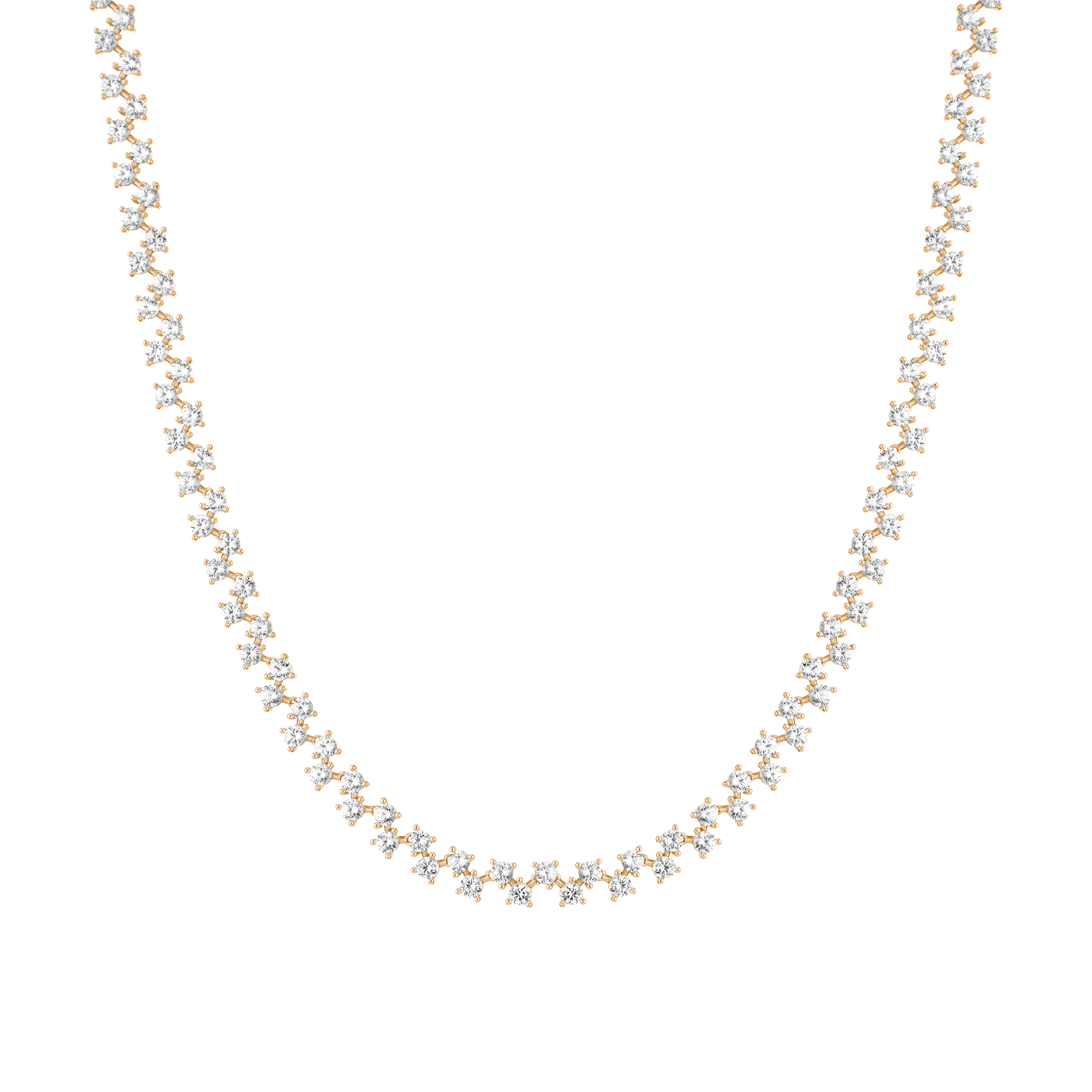 Floating Lab Grown White Sapphire Tennis Necklace