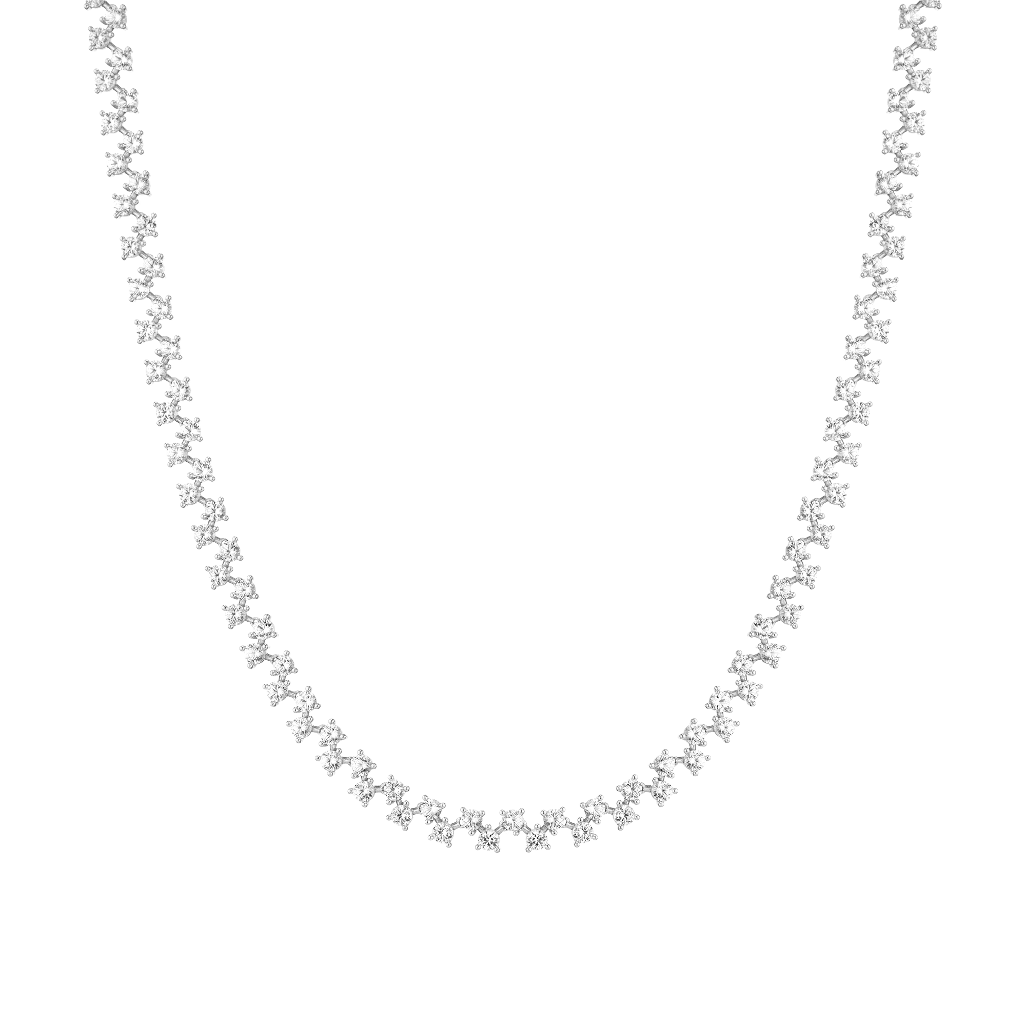 Floating Lab Grown White Sapphire Tennis Necklace