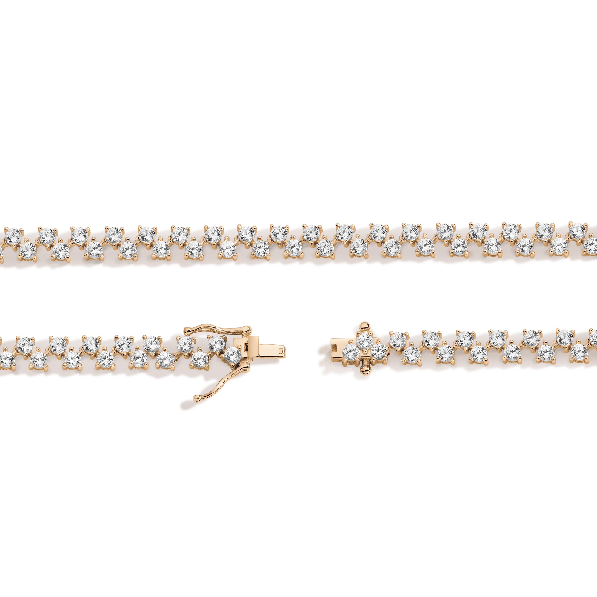 Floating Lab Grown White Sapphire Tennis Necklace