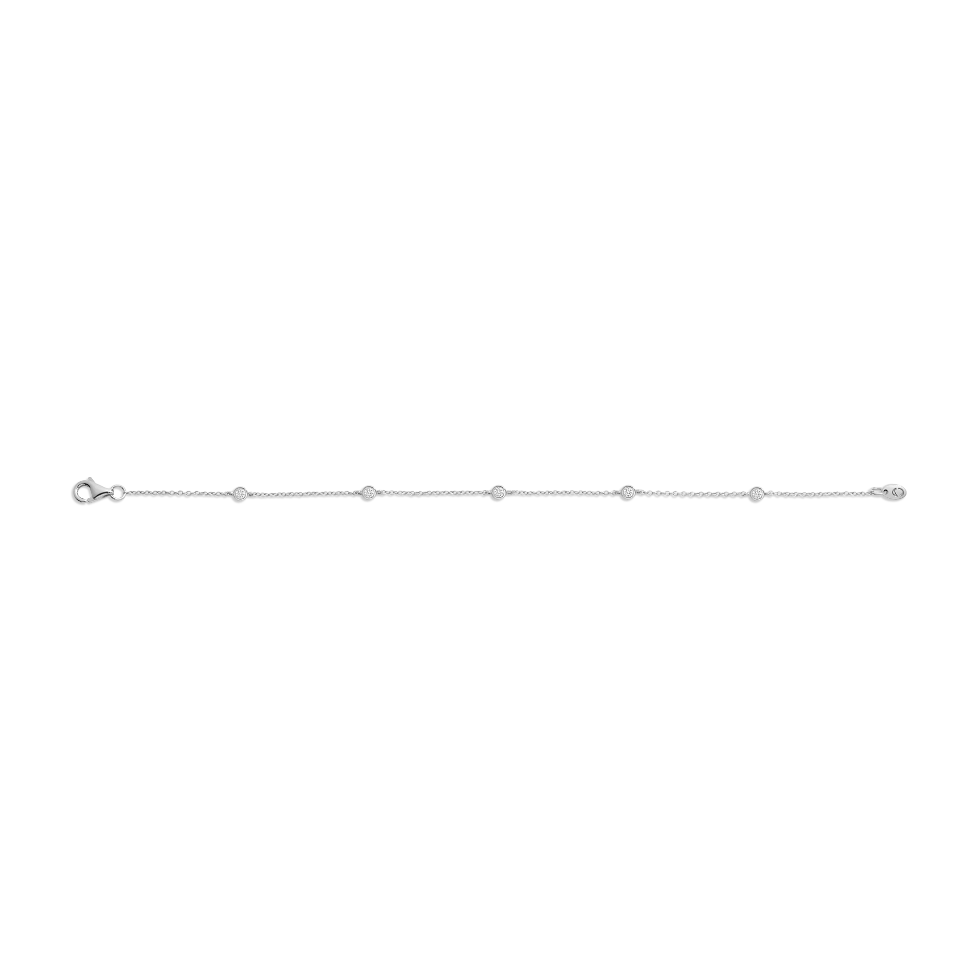 Lab Grown White Sapphire Station Bracelet
