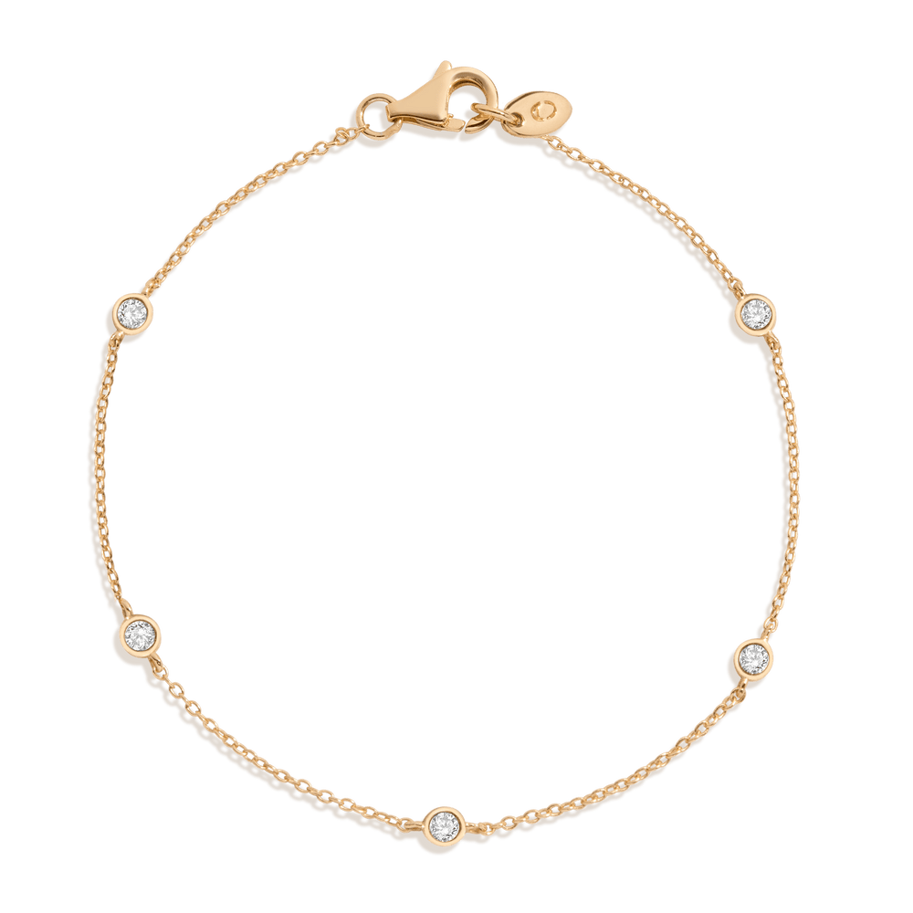 Lab Grown White Sapphire Station Bracelet