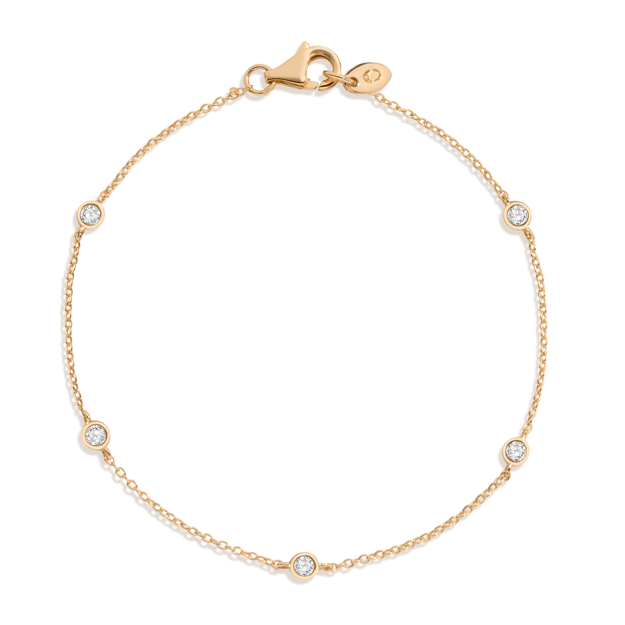 Lab Grown White Sapphire Station Bracelet