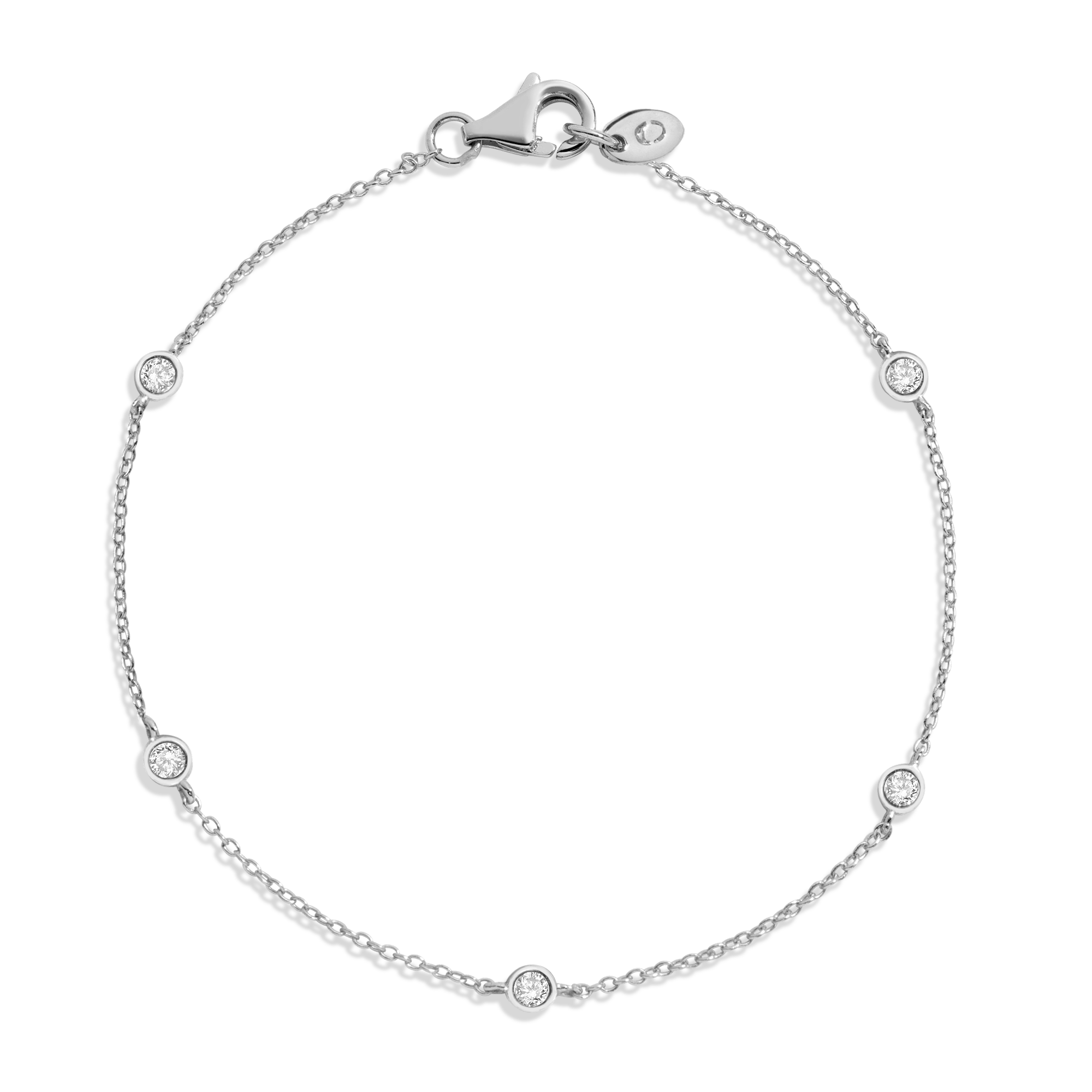 Lab Grown White Sapphire Station Bracelet