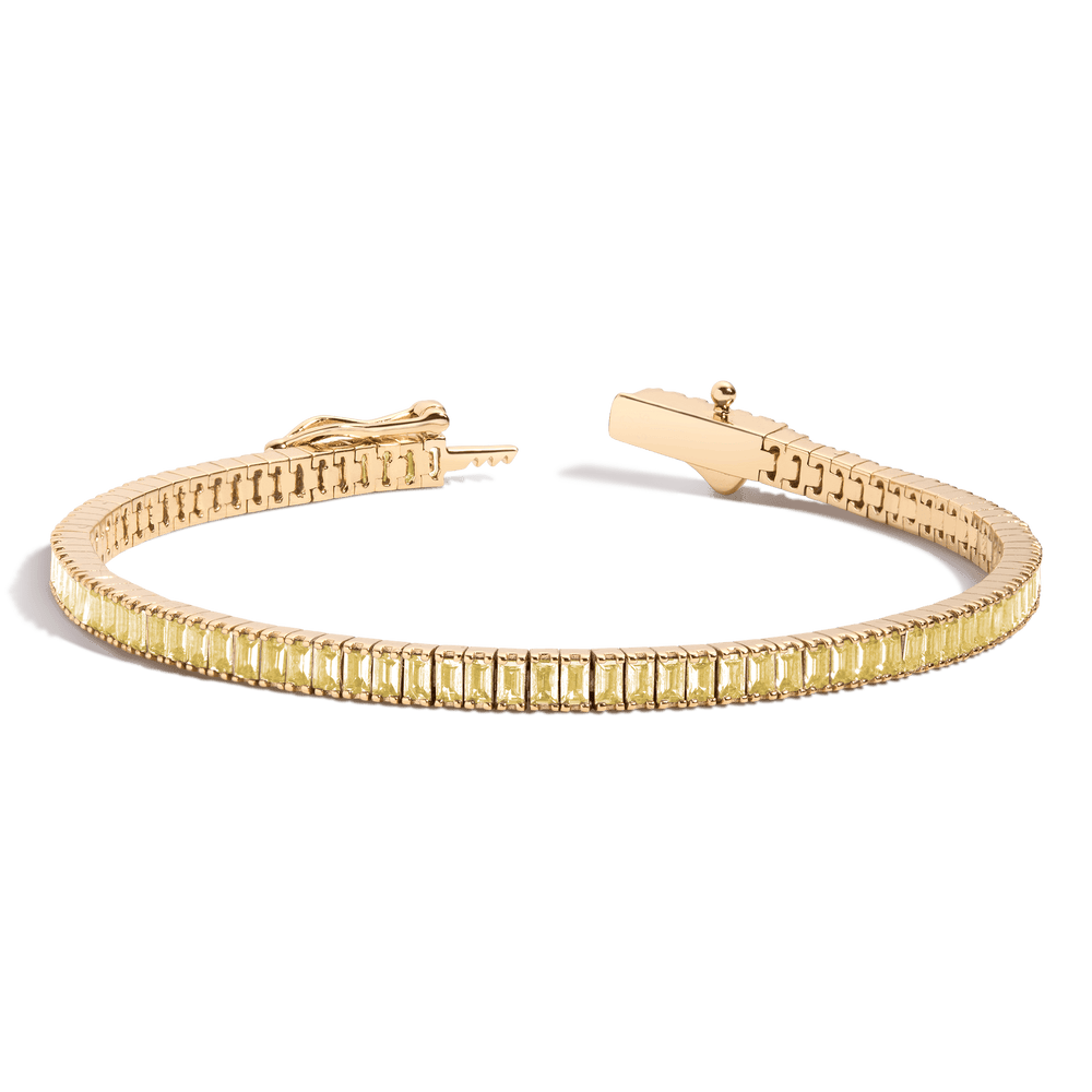 Lab Grown Citrine Baguette Tennis Bracelet