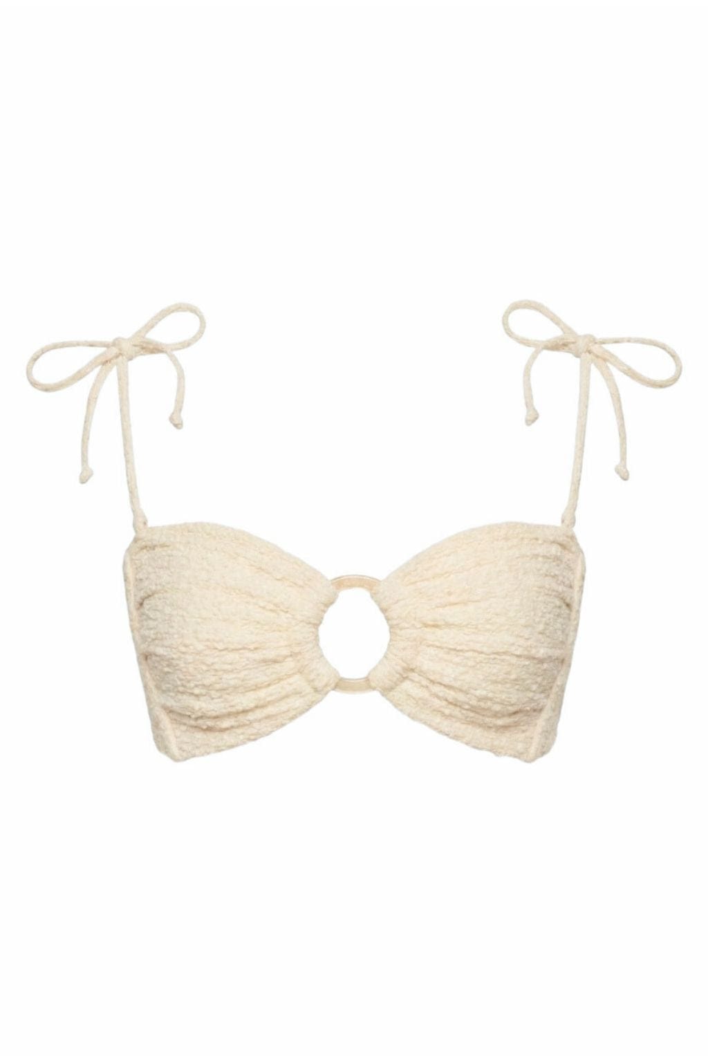 Amalia Texture Tori Ties Bandeau Bikini Top