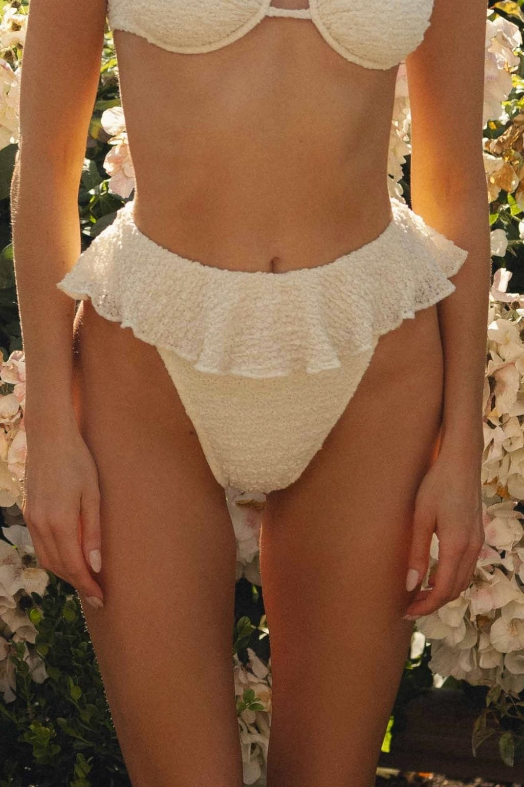 Amalia Texture Tamarindo Ruffle Bikini Bottom