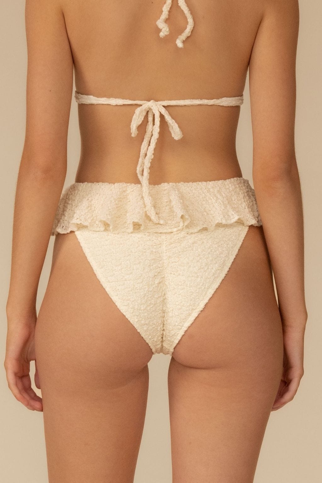 Amalia Texture Tamarindo Ruffle Bikini Bottom