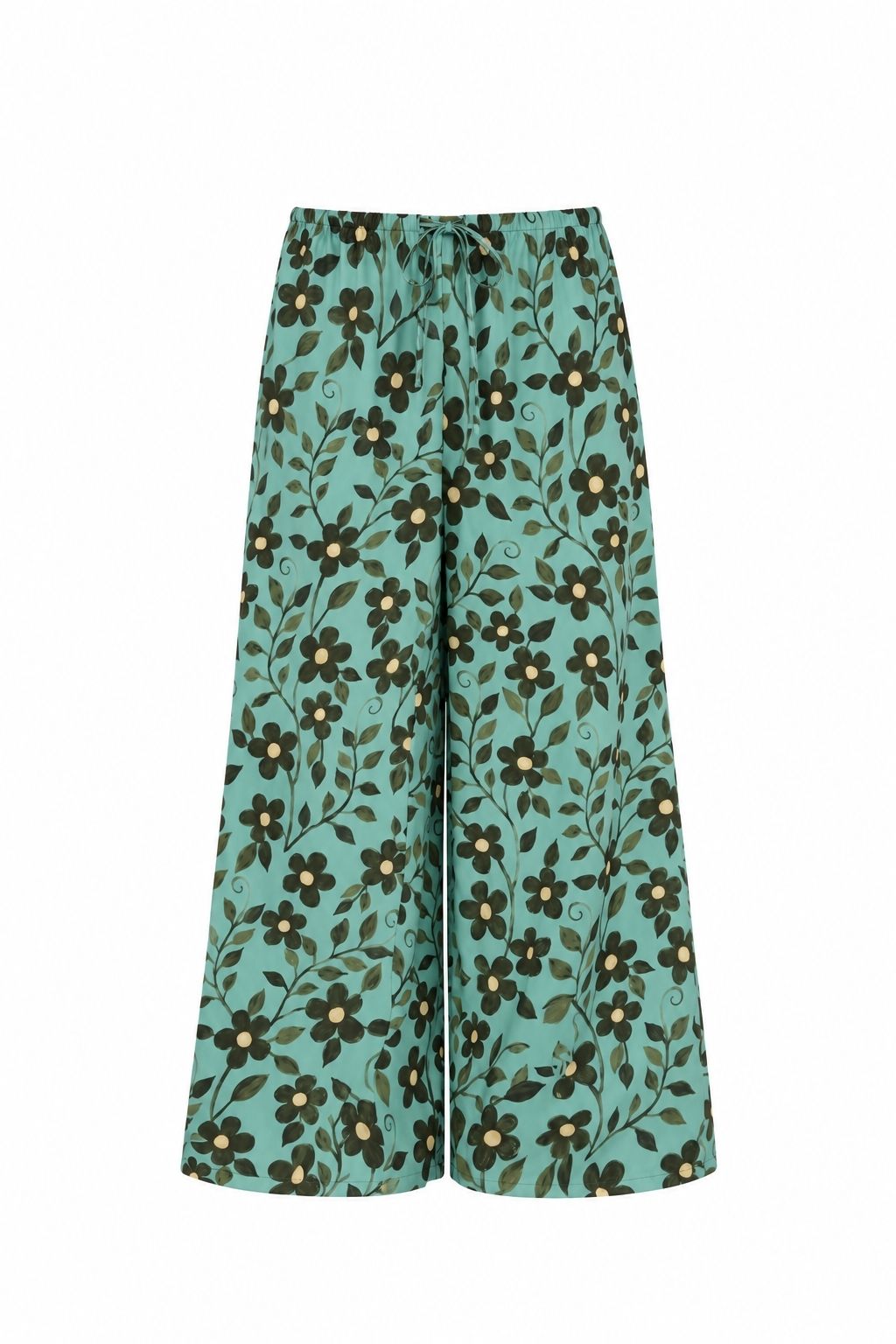 Aquamarine Drawstring Wide-Leg Pant
