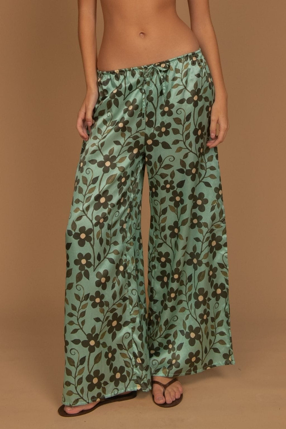 Aquamarine Drawstring Wide-Leg Pant