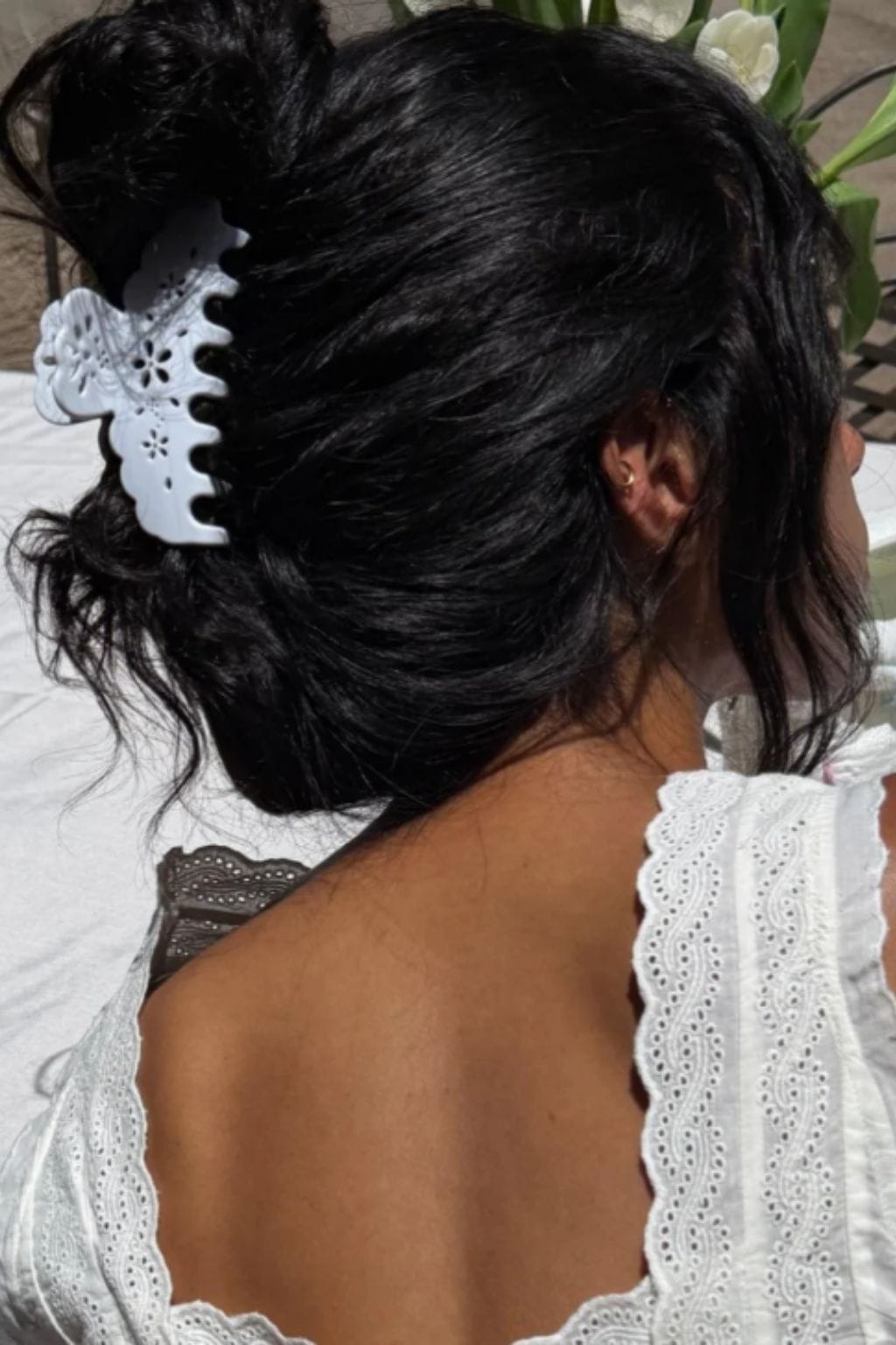 Big Effing Clip (Blanc Fleur Eyelet)