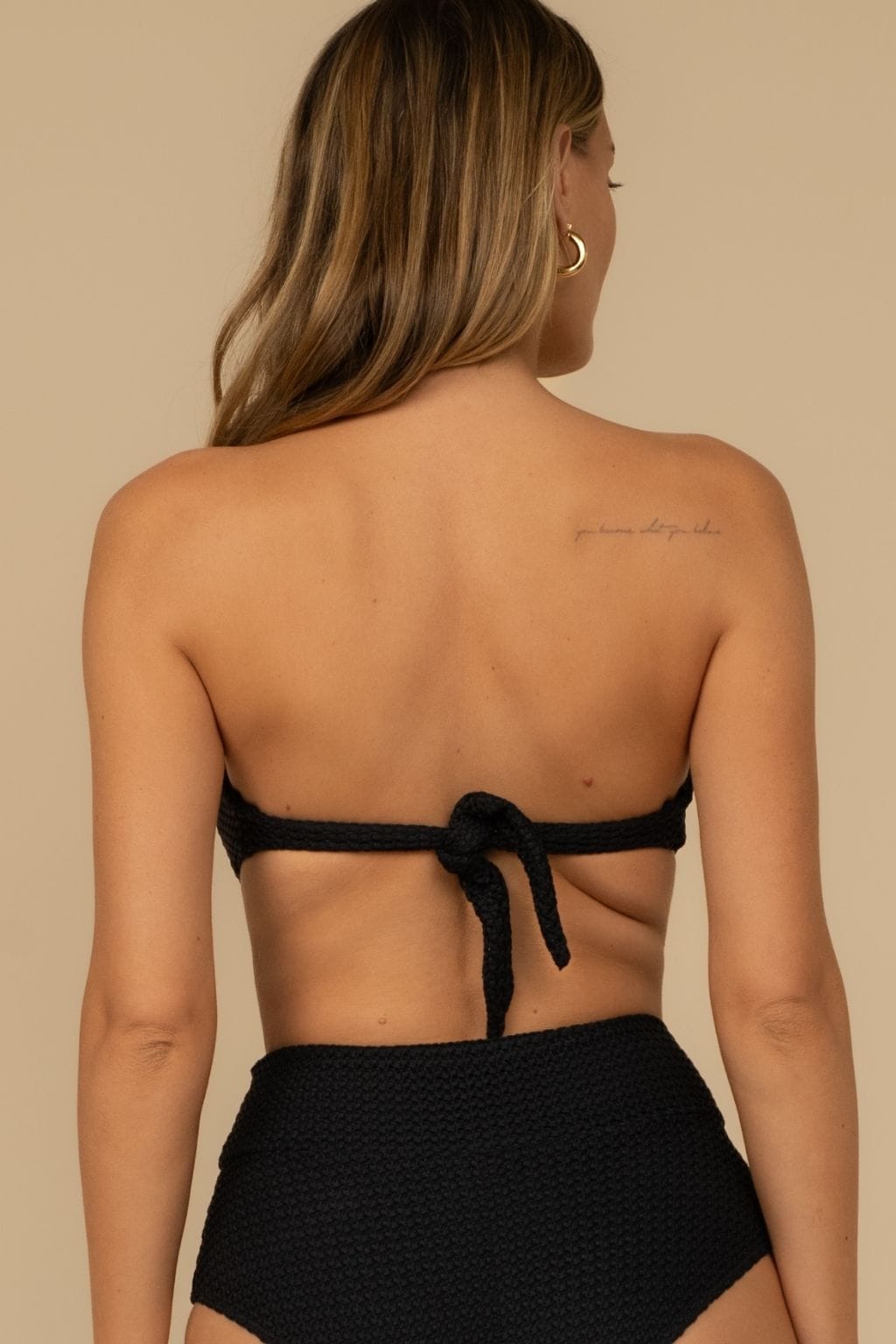 Black Crochet Tori Bandeau Bikini Top