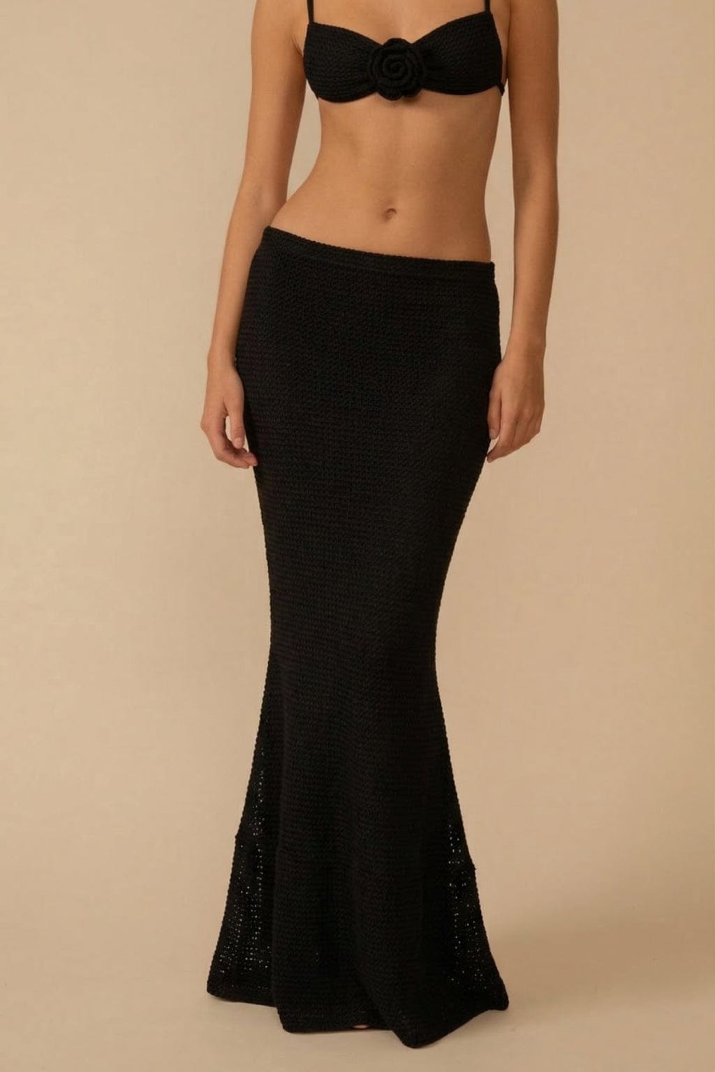 Black Crochet Natalia Skirt