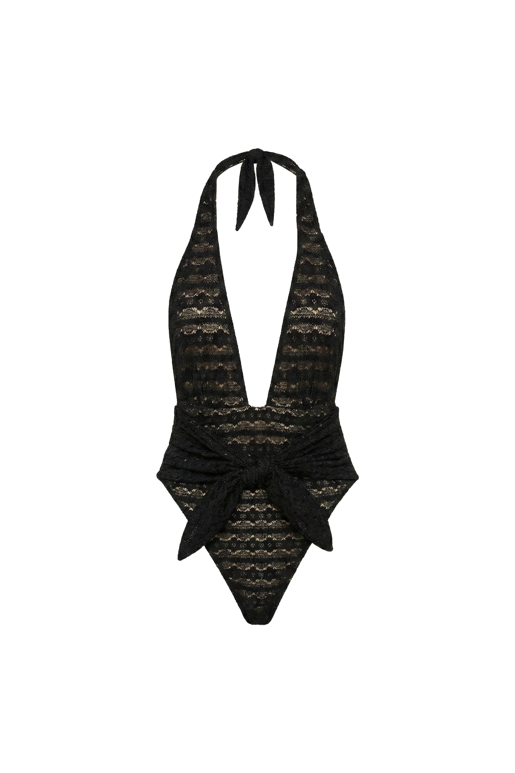 Black Daisy Lace Tropez Tie-Up One-Piece