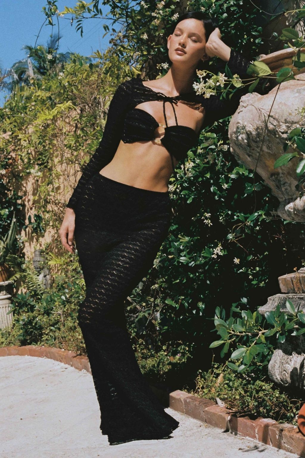 Black Daisy Lace Natalia Skirt