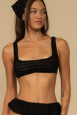 Black Daisy Lace Zoe Bikini Top