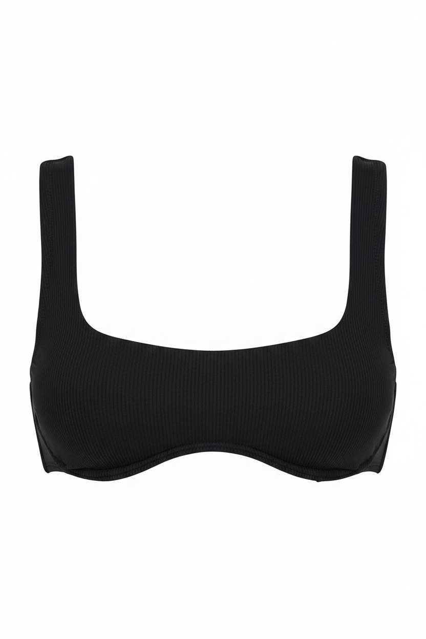Black Rib Kaia Bikini Top