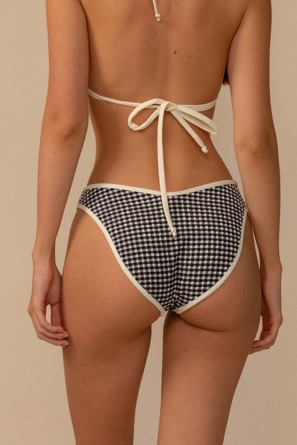 Black & White Gingham Added Coverage Lulu Bikini Bottom