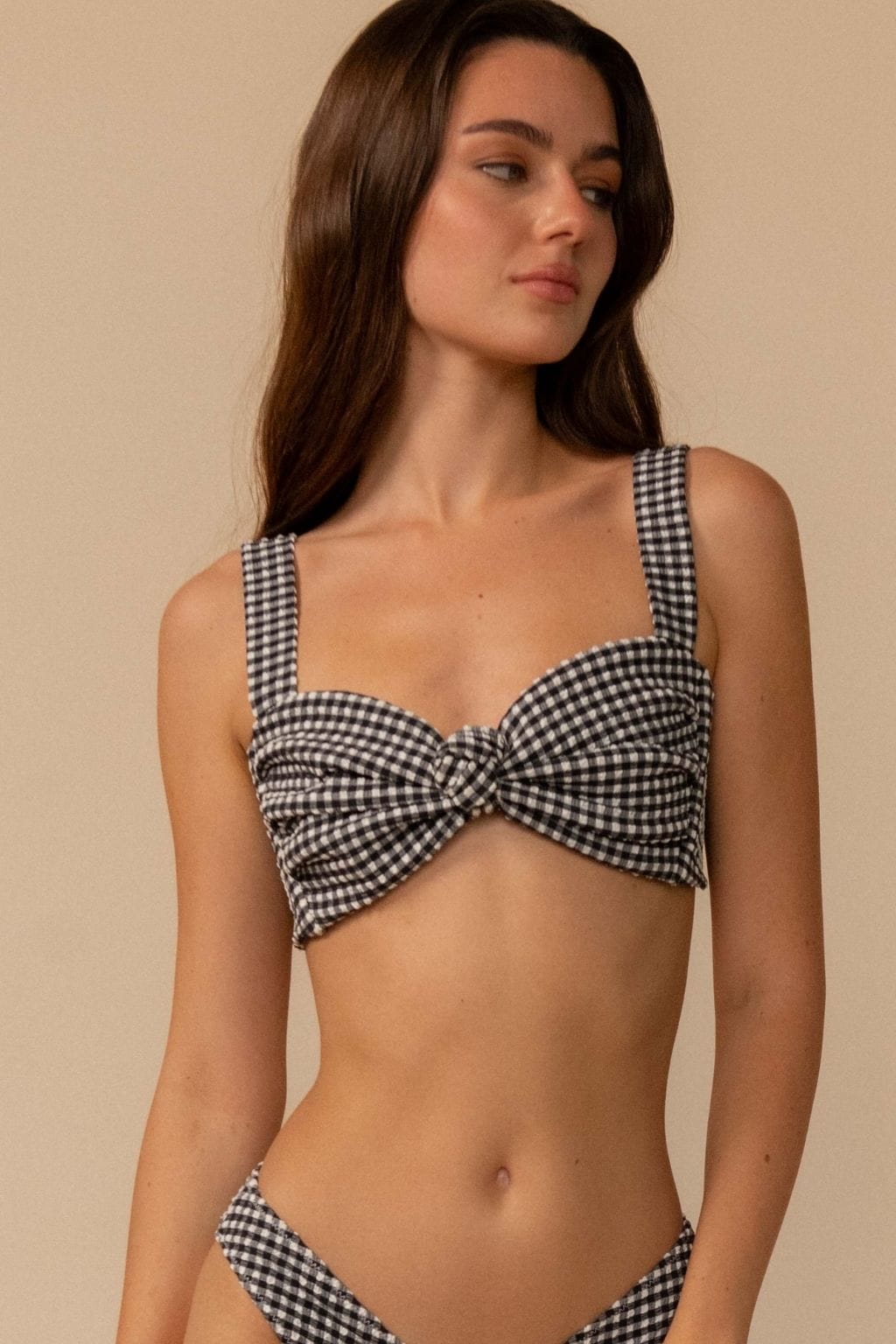 Black & White Gingham Hayden Bikini Top