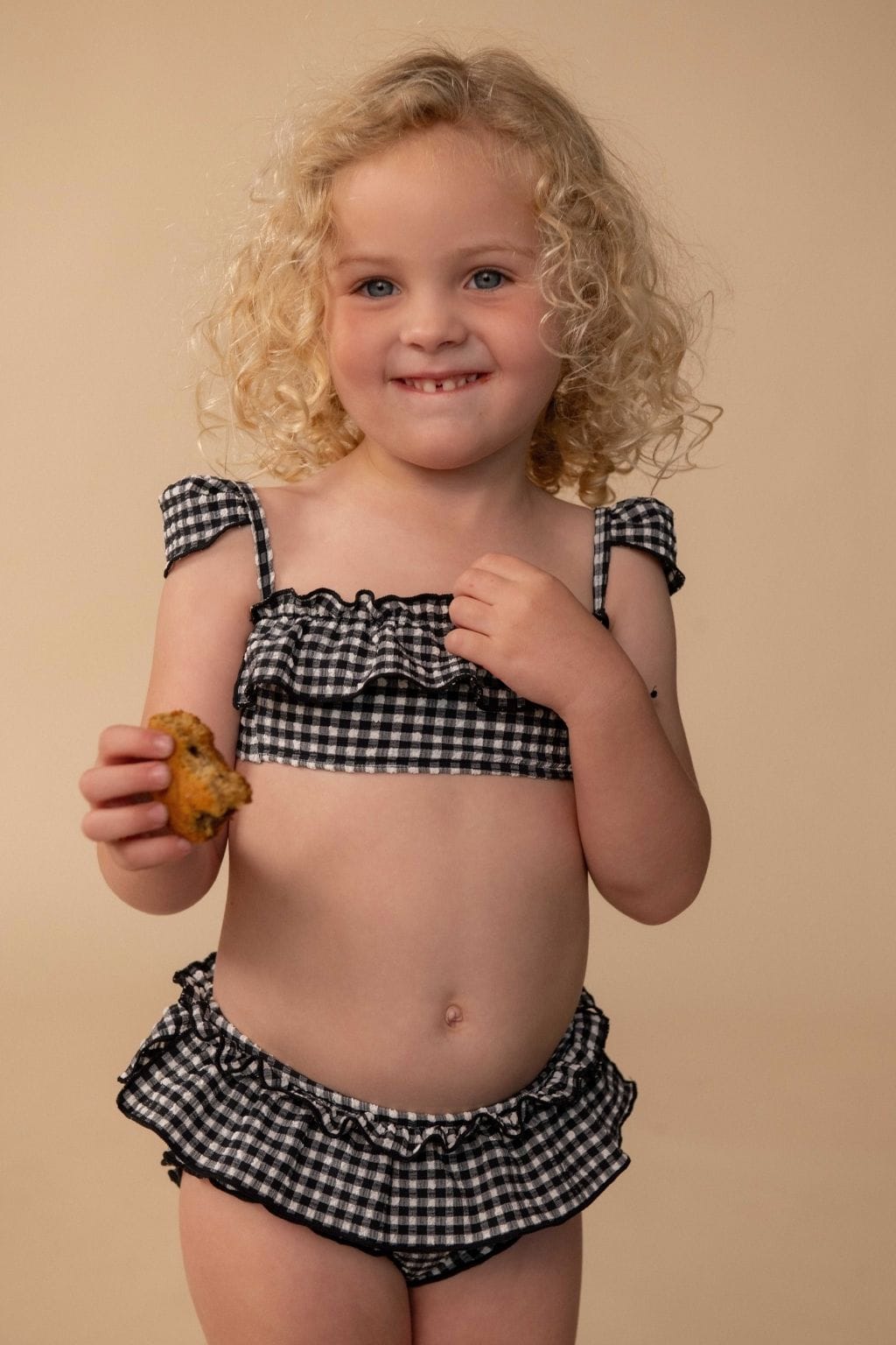 Black & White Gingham Mini Cabana Bikini Set