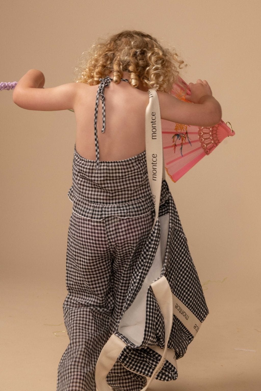 Black & White Gingham Mini Drawstring Pant