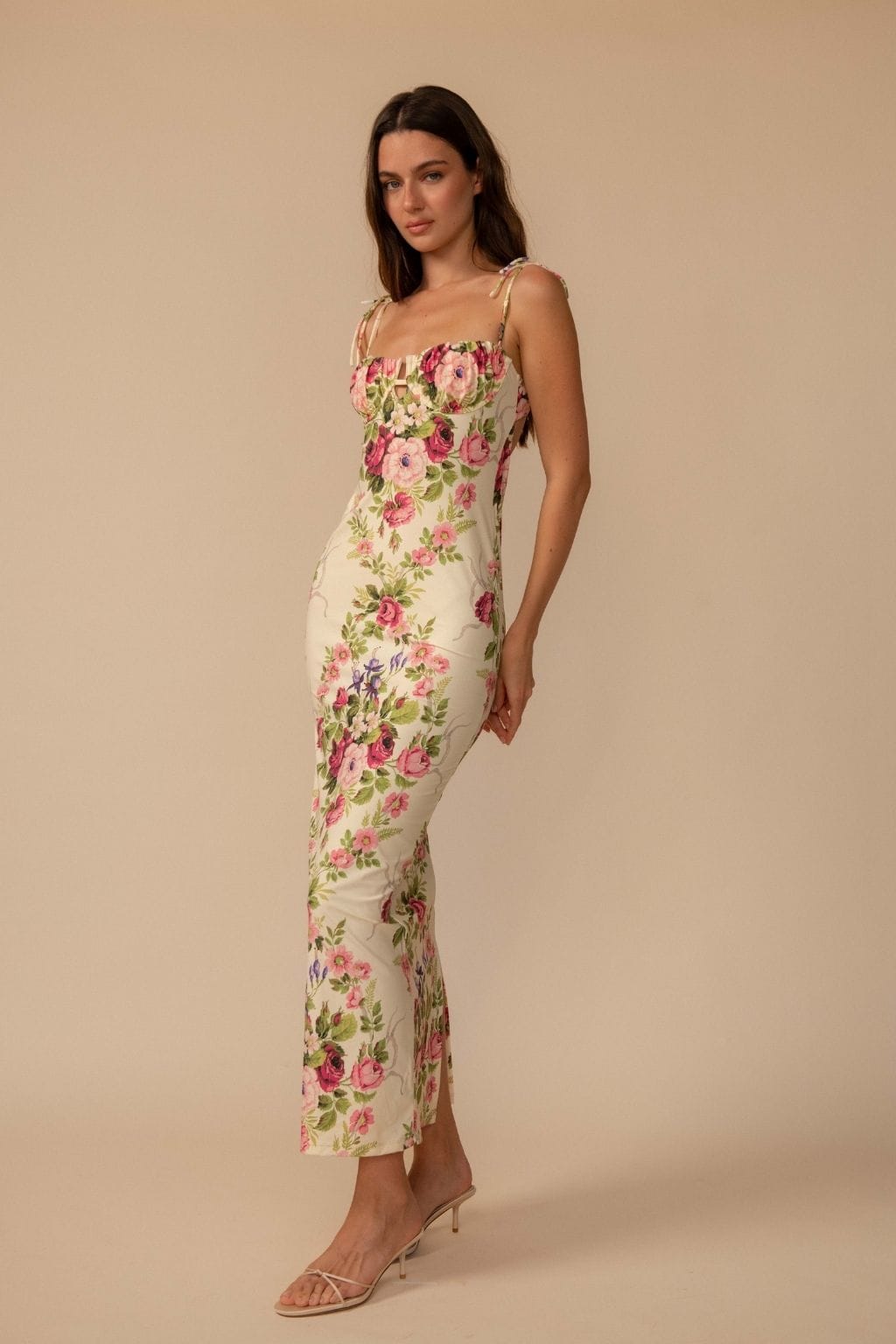 Bouquet Petal Long Slip Dress