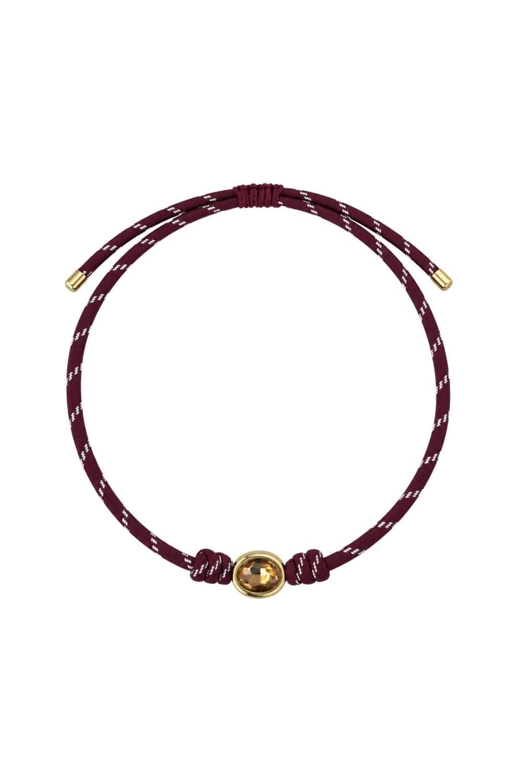 Burgundy Paracord Stone Necklace