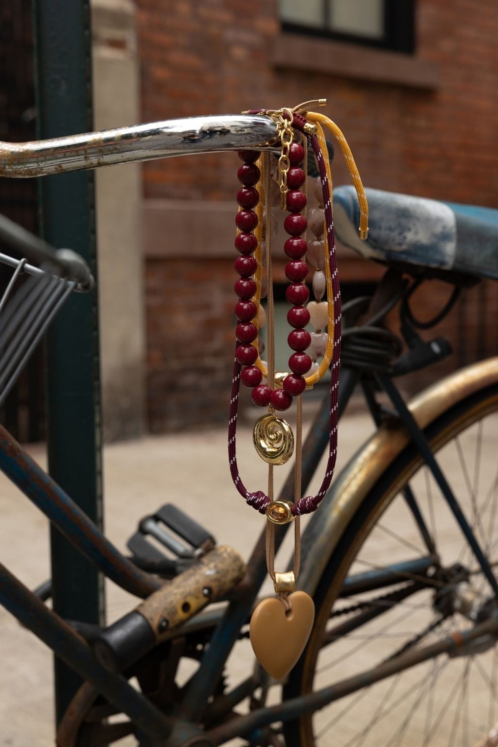 Burgundy Paracord Stone Necklace
