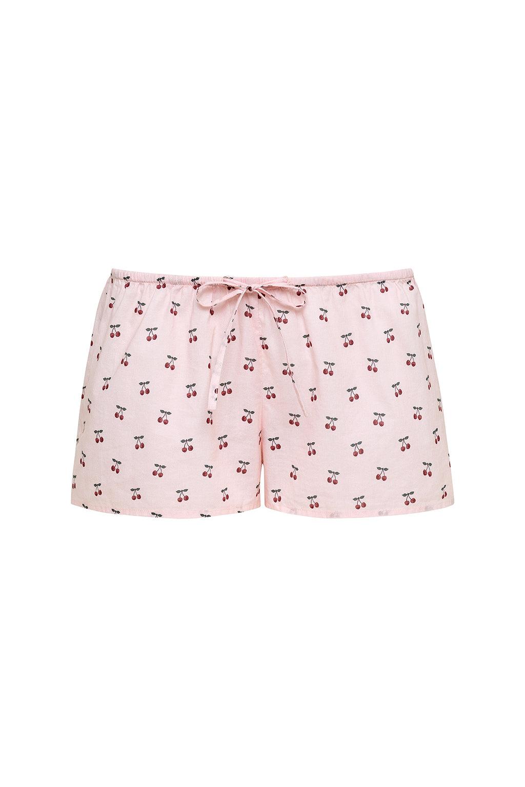 Cherries Low-Rise Drawstring Short