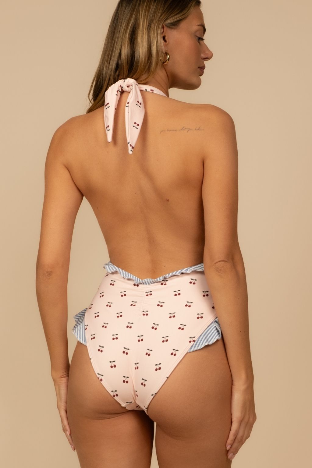 Cherries Tropez Ruffle Edge One-Piece