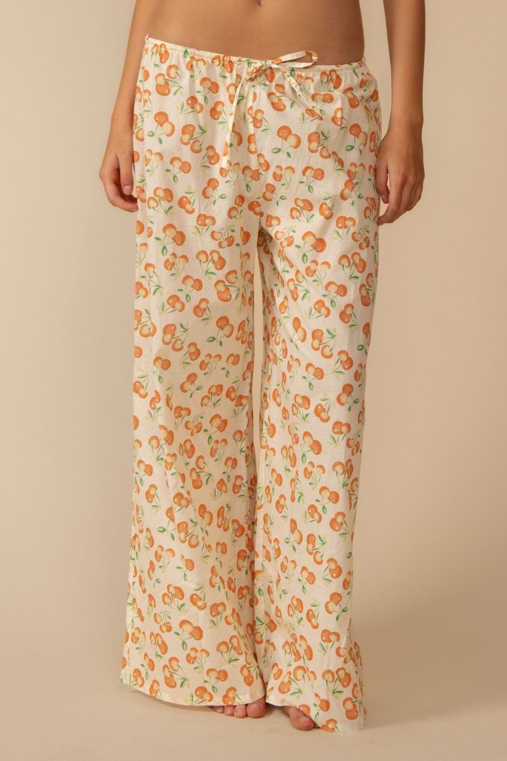Cherry Sherbet Drawstring Wide-Leg Pant