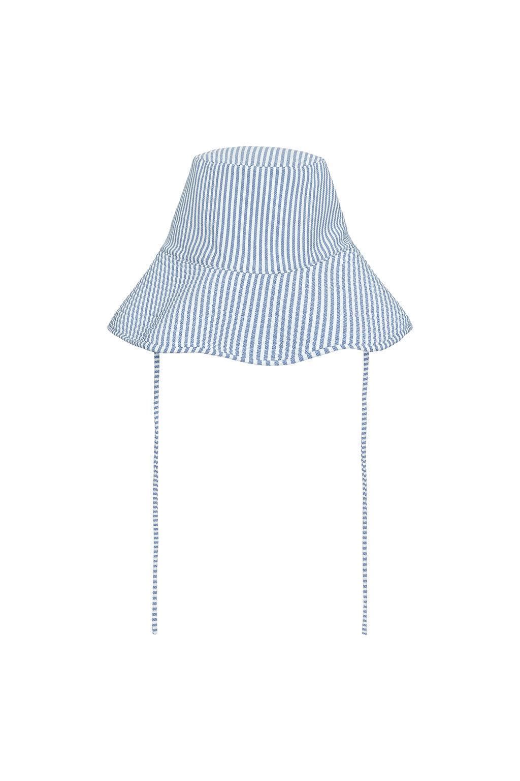 Classic Blue Stripe Floppy Bucket Hat