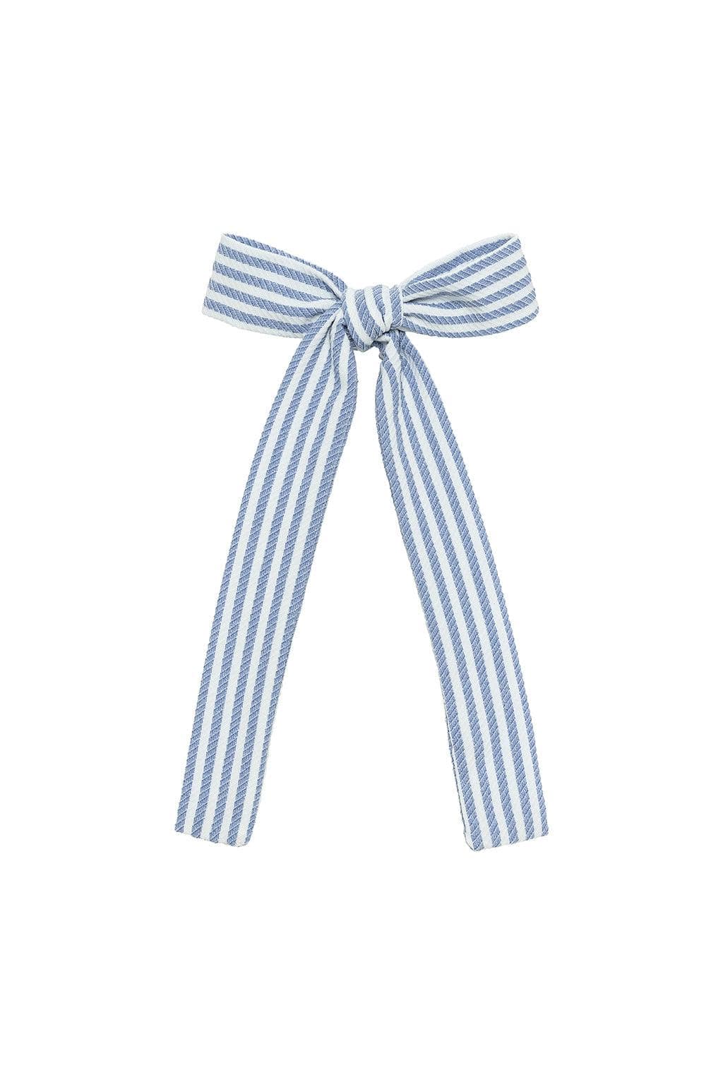 Classic Blue Stripe Mini Hair Ribbon