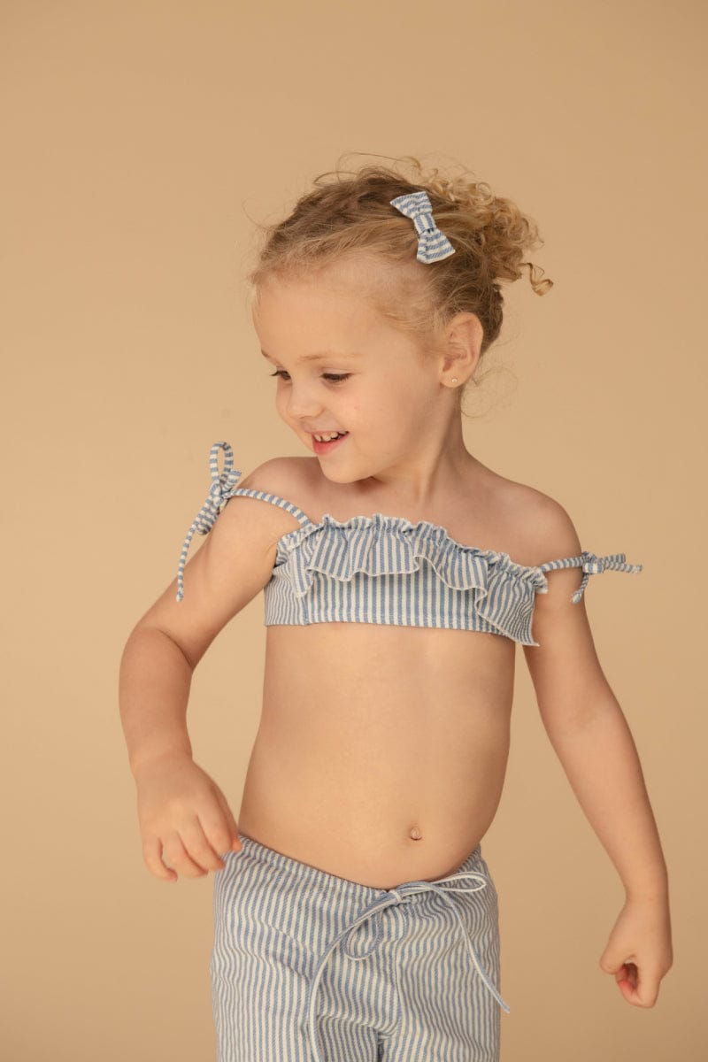 Classic Blue Stripe Mini Drawstring Pant