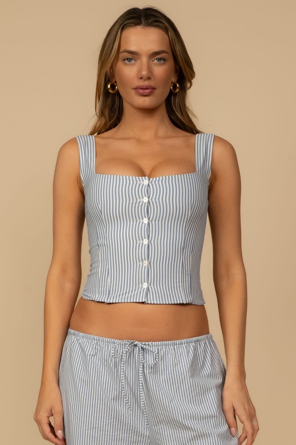 Classic Blue Stripe Mandy Top