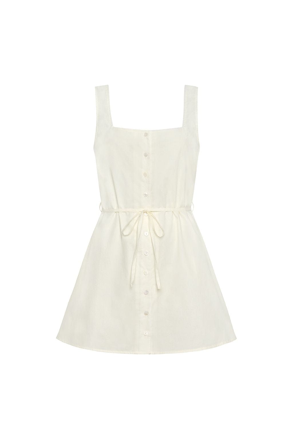 Cream Katie Button-Down Short Dress