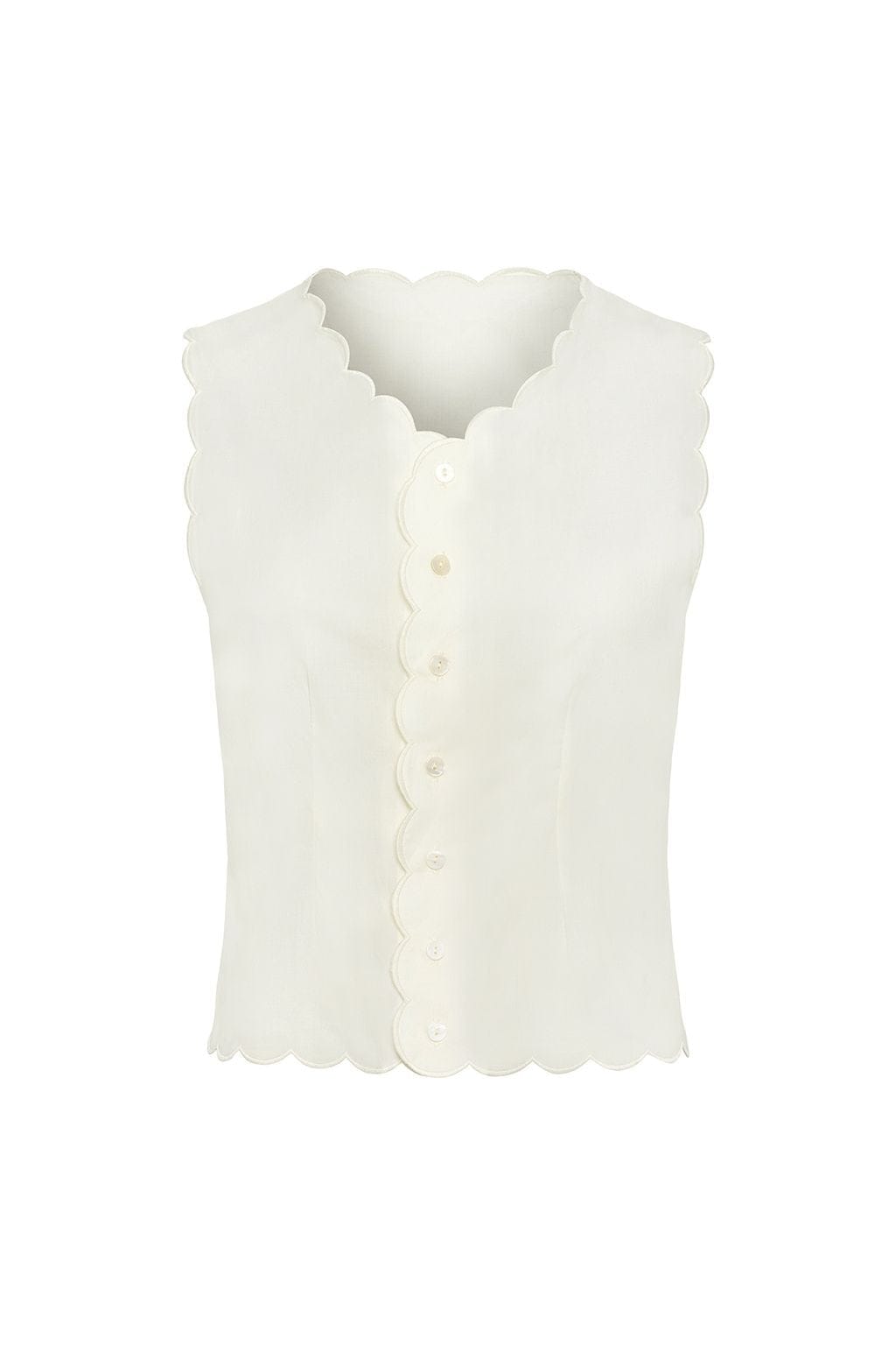 Cream Scalloped Vest