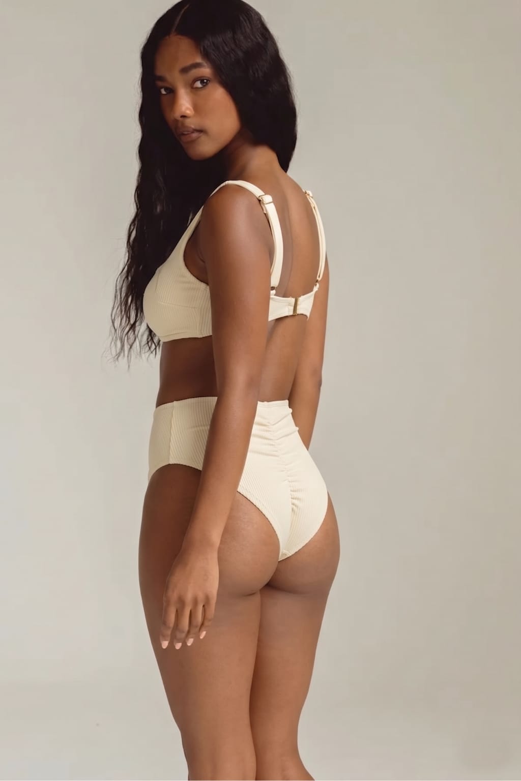 Cream Rib Paulina Bikini Bottom