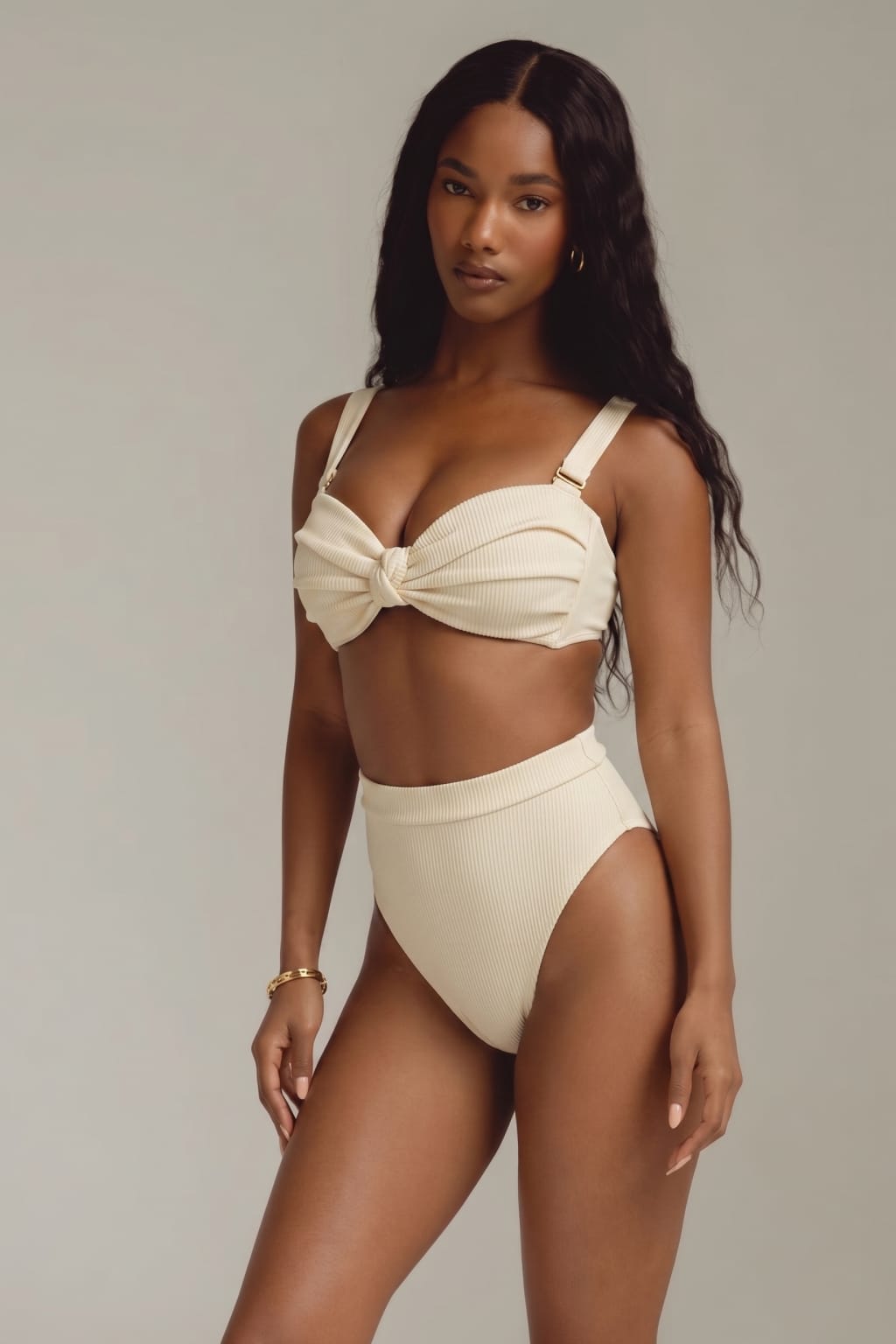 Cream Rib Paulina Bikini Bottom