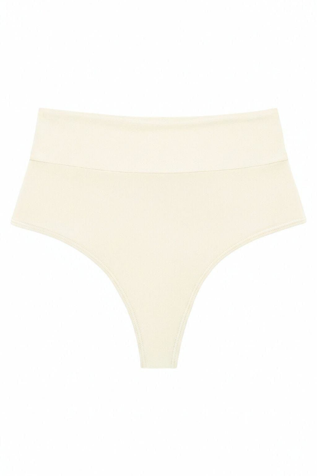 Cream Silkie Added Coverage High Rise Bikini Bottom