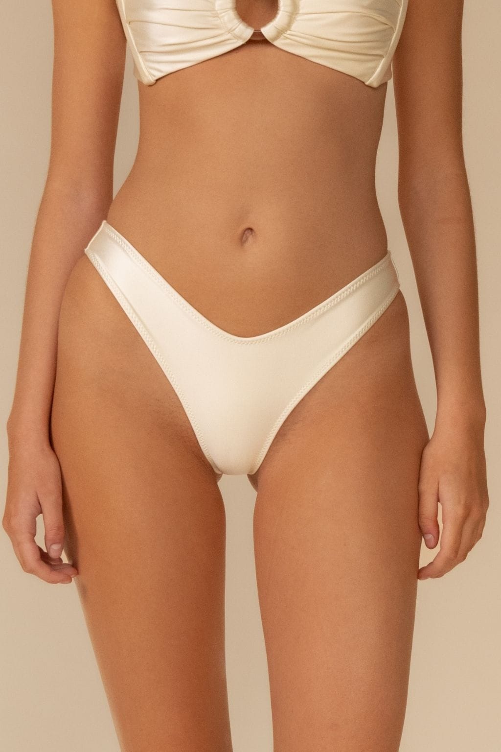 Cream Silkie Lulu (Zig-Zag Stitch) Bikini Bottom