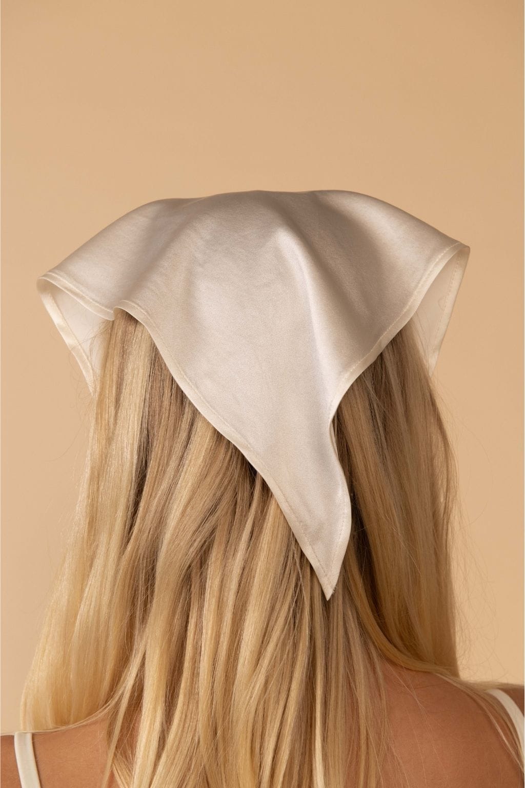 Cream Silkie Tie-Up Scarf