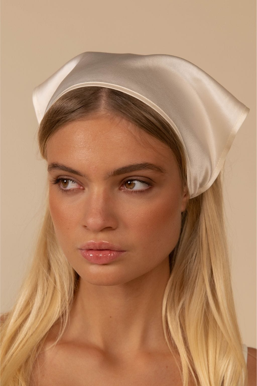 Cream Silkie Tie-Up Scarf