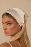 Cream Silkie Tie-Up Scarf