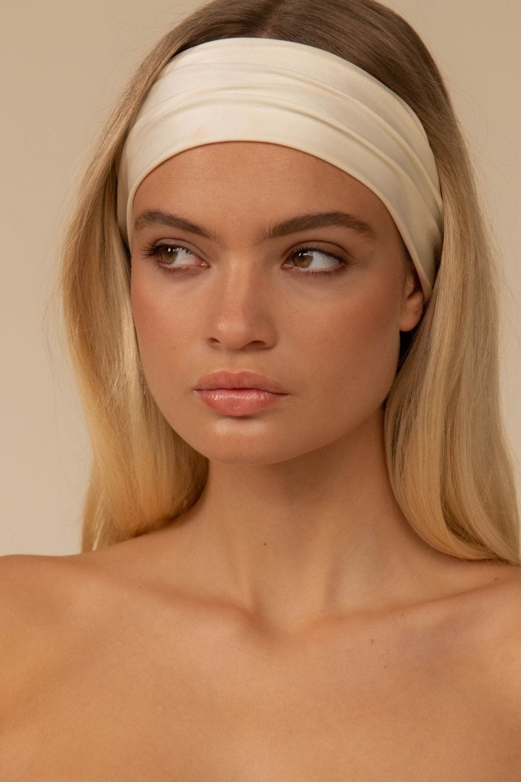 Cream Silkie Wide Headband