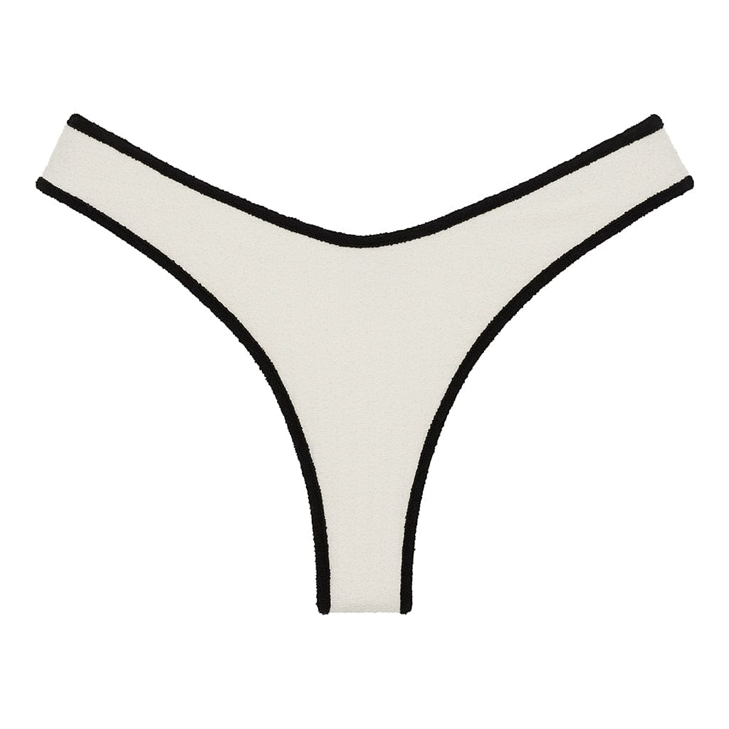 Cream (Black Binded) Terry Rib Lulu Bikini Bottom