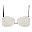 Cream (Black Binded) Terry Rib Petal Bikini Top