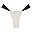 Cream (Black Binded) Terry Rib Sandra Bikini Bottom