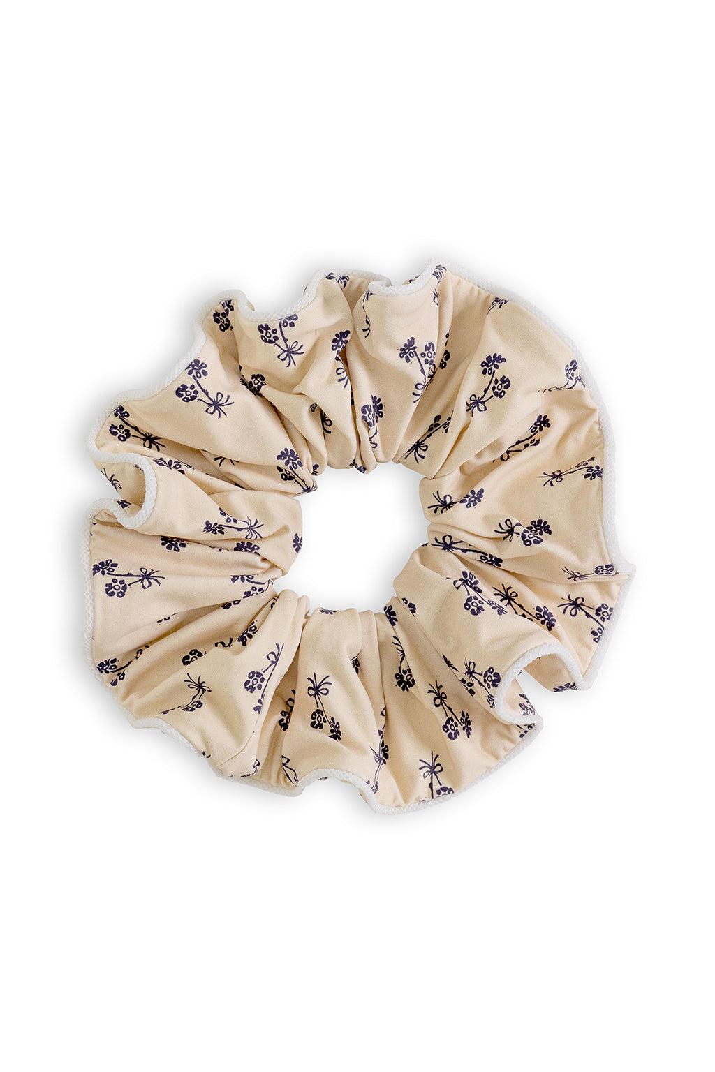 Cynthia Floral Piped Chunky Scrunchie