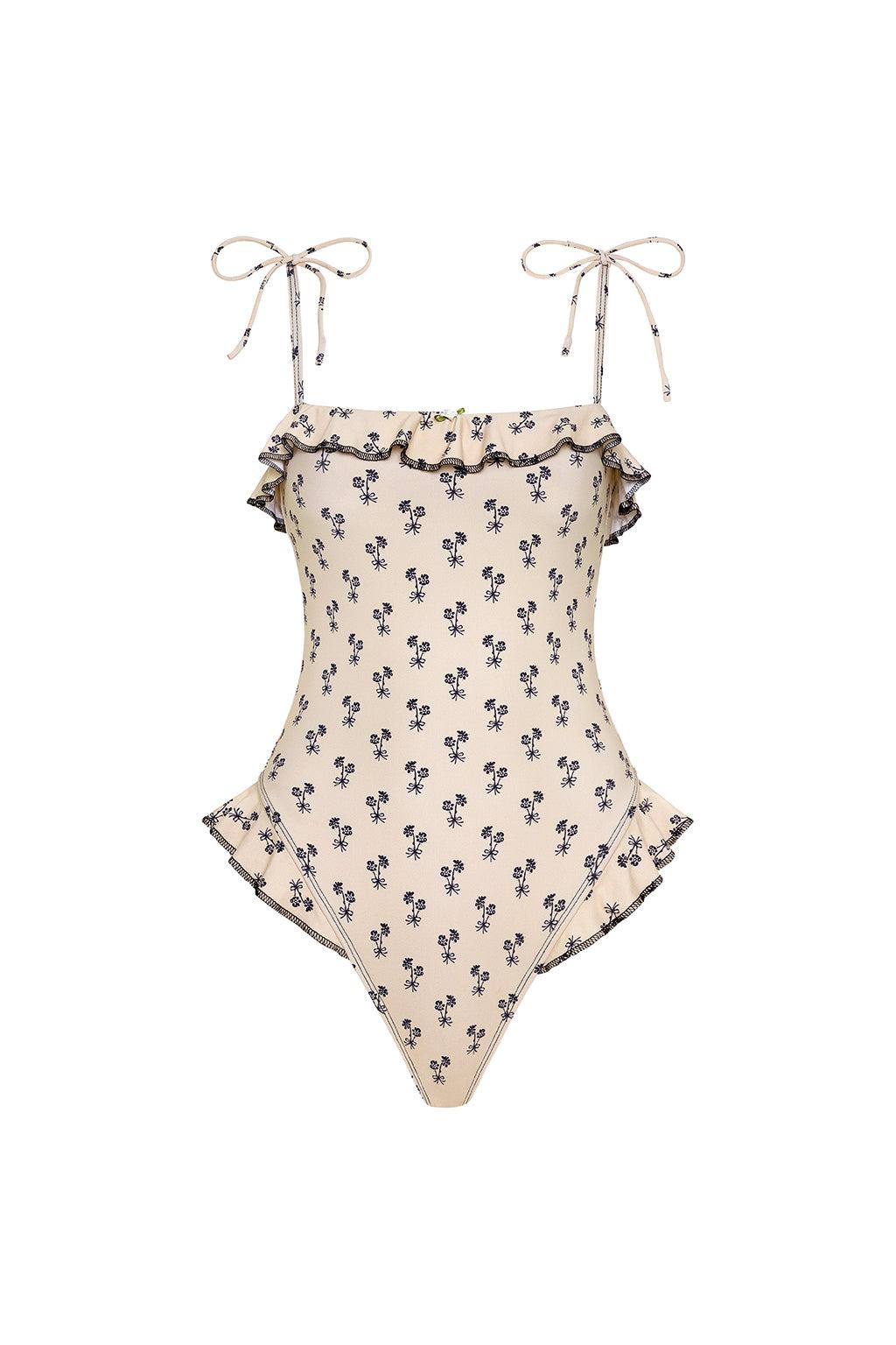 Cynthia Floral Jacelyn Ruffle One-Piece