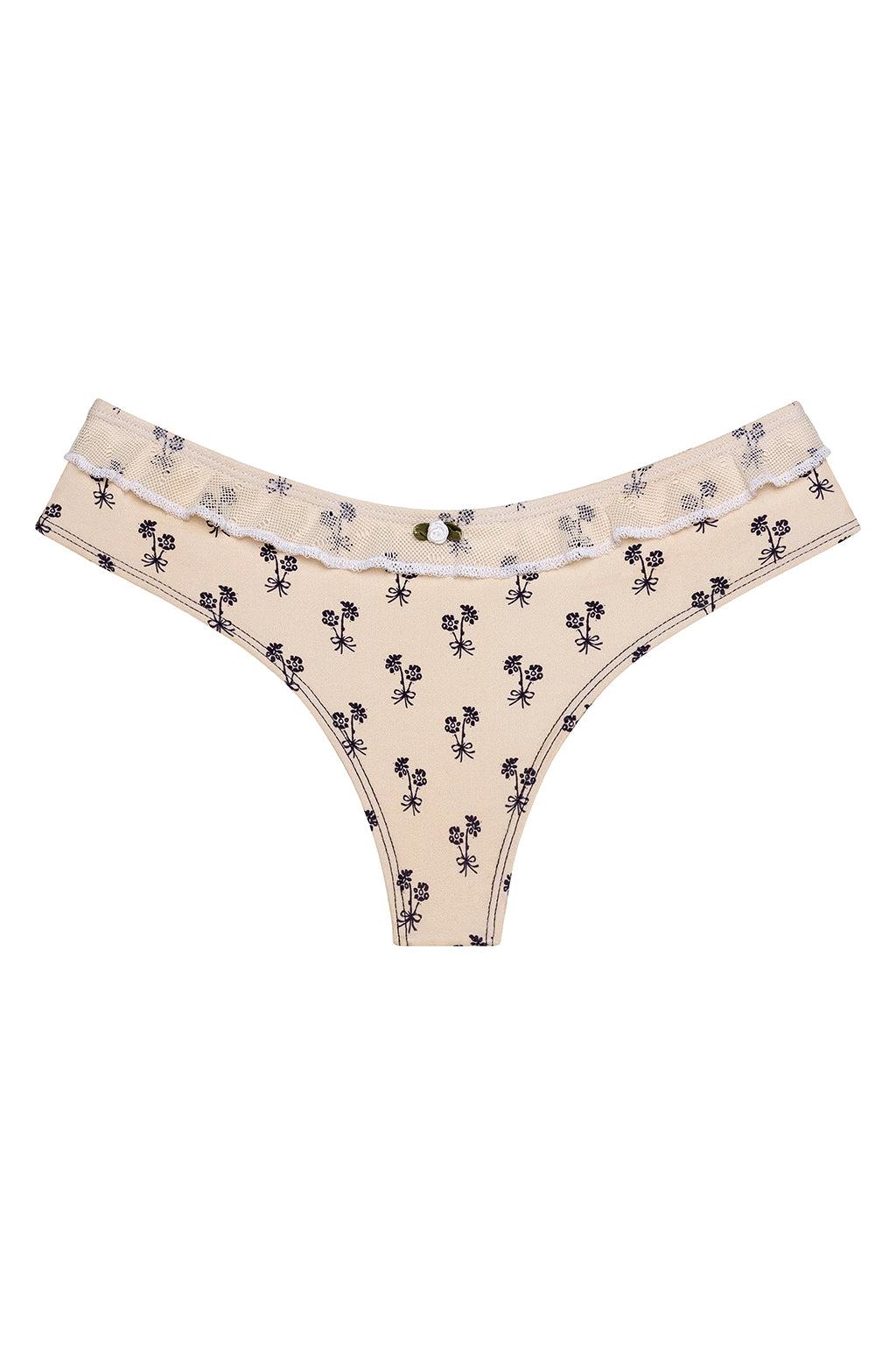 Cynthia Floral Nu-Micro Ruffle Bikini Bottom